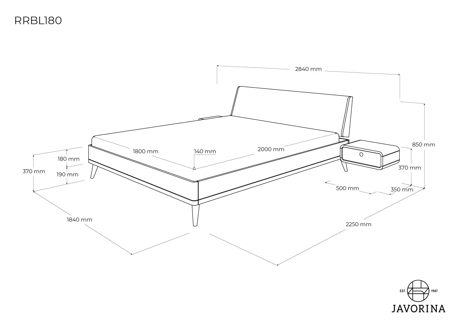 Javroeina Bett TERRA - Teschnische Details