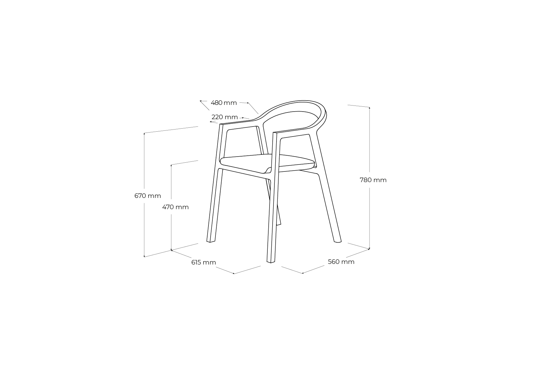 Javorina Sessel Tuba - technische Daten